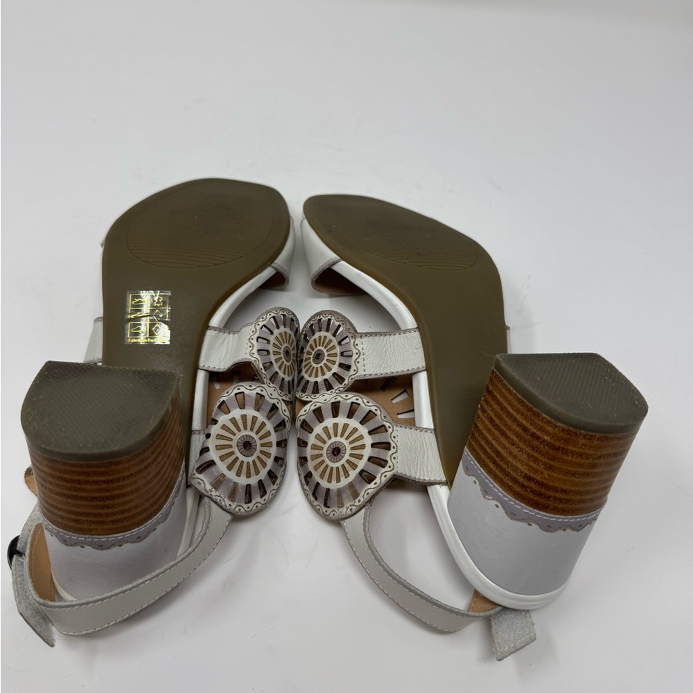 Spring Step off white Sandals with Laser-Cut Detailing - Picture 5 of 10